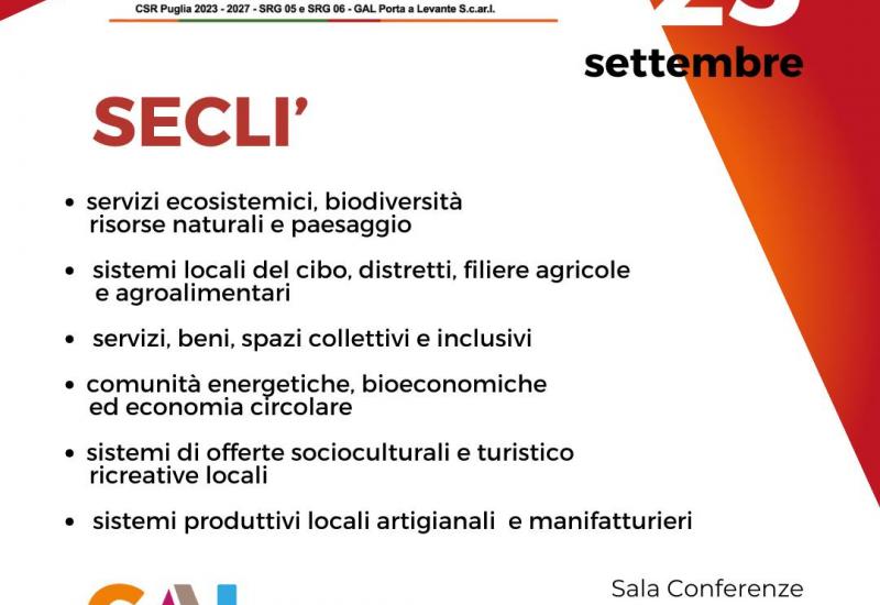 A Seclì per esporre quanto è stato realizzato con la Strategia di Sviluppo Locale 2014/2020